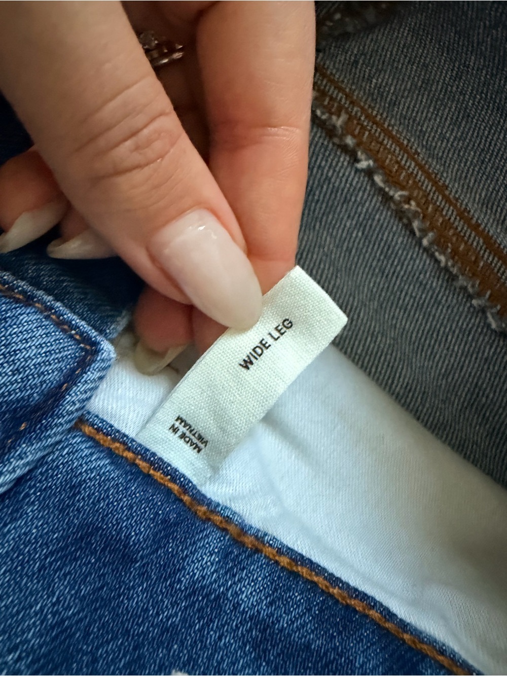 LOFT Rivete Petite High Rise Wide Leg Jeans in Vintage Dark Wash - Picture 8 of 14